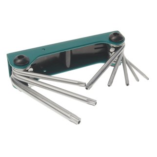 Набор ключей TORX с отверстием складной (Т9-Т40) 8пр ROCK FORCE фото