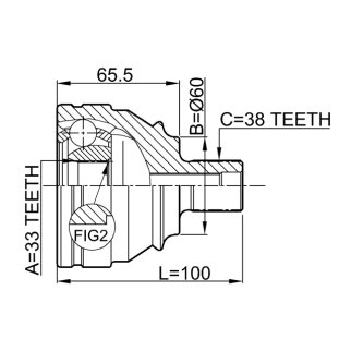 ШРУС НАРУЖНЫЙ 33X60X38 (FEBEST) фото 2