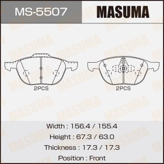 Колодки тормозные передние к-кт Masuma MS-5507 фото
