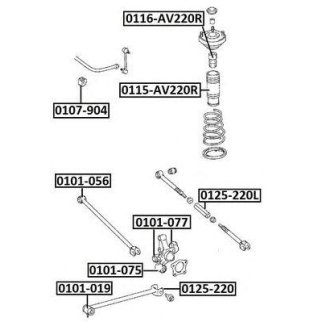 Сайлентблок ASVA 0101-075 фото