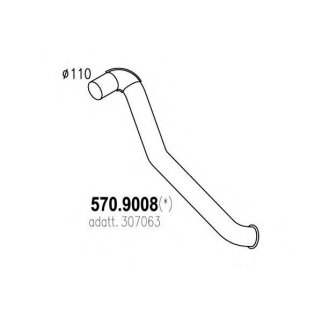 Приемная труба глушителя ASSO 570.9008 фото