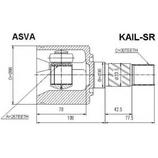 ШРУС внутренний ASVA KAIL-SR фото
