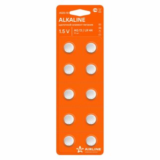 Батарейки 10 шт (блистер) AirLine AG13-10 фото 1 Батарейки 10 шт (блистер) AirLine AG13-10 фото 1