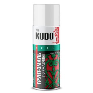 Грунт-эмаль KUDO по ржавчине сигнально-белая 520мл. фото