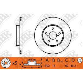 RN1120-NIBK_диск тормозной передний! Toyota RAV 4 2.0 94-00 фото