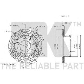 Диск тормозной передний вентилируемый NK 203397 фото