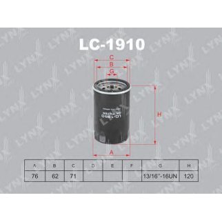 Фильтр масляный LYNXauto LC-1910 фото