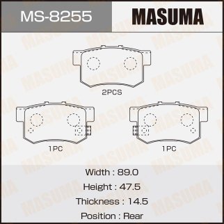 Колодки тормозные к-кт Masuma MS-8255 фото