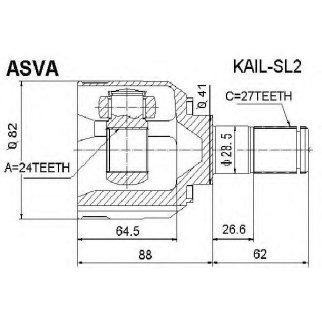 ШРУС ВНУТРЕННИЙ ЛЕВЫЙ 24x41x27 фото