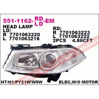 Фара левая DEPO 551-1162L-LD-EM фото