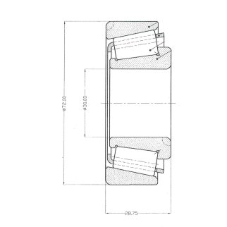 Подшипник ступицы для а/м Mercedes Atego перед. наруж. (ролик.конич.) (32306) (CS 1710) фото 3