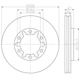 Диск тормозной передний вентилируемый MINTEX MDC1509 фото