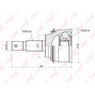 ШРУС наружный передний LYNXauto CO-7544 фото