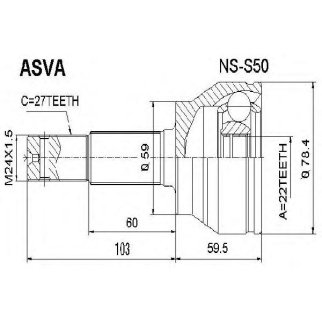 ШРУС наружный ASVA NS-S-50 фото