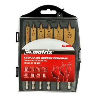 Сверло по дереву перовое 10мм 6шт. MATRIX фото 6