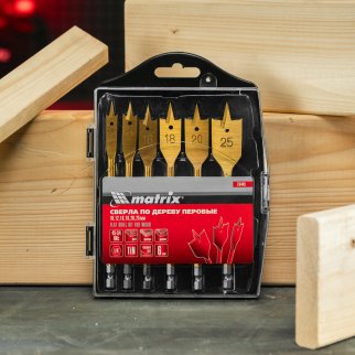 Сверло по дереву перовое 10мм 6шт. MATRIX фото 8