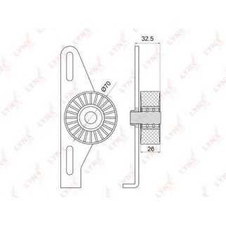 Ролик-натяжитель ручейкового ремня LYNXauto PB-5038 фото