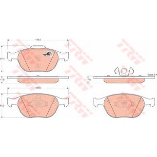 Колодки тормозные передние к-кт TRW GDB1532 фото