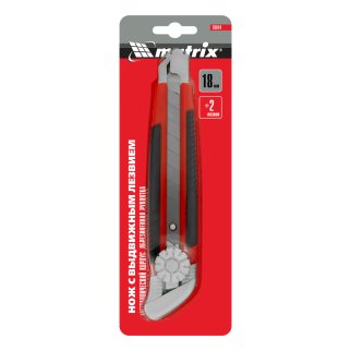 Нож, 18 мм, выдвижное лезвие, металлическая направляющая, винтовой фиксатор лезвия MATRIX 78914 фото 5