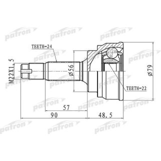 ШРУС наружный 24x56x22 TOYOTA YARIS NCP10/SCP10 99-05 фото