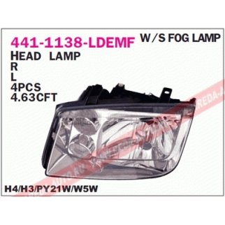 441-1138L-LDEMF_фара левая! (электр) (с п/т) VW Bora 99> фото