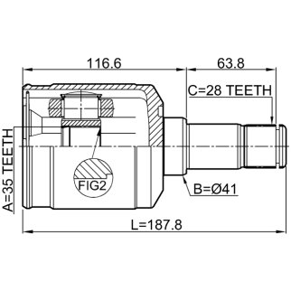 ШРУС ВНУТРЕННИЙ 35X41X28 подходит для HYUNDAI SANTA FE 06 (CM) 2006-2012 2211-SORMTLH фото 2