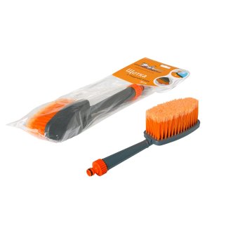 AB-J-02_щетка для мытья! с насадкой для шланга, с мягкой распушенной щетиной 33 см фото