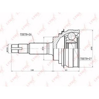 ШРУС наружный LYNXauto CO7513 фото