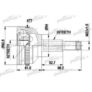 Шрус привода PATRON PCV1438 фото