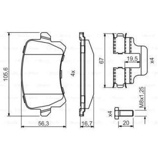 Колодки тормозные задние к-кт BOSCH 0 986 494 731 фото