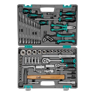 Набор инструмента 1/2" 1/4" пластиковый кейс 76пр. STELS фото 3