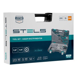 Набор инструмента 1/2" 1/4" пластиковый кейс 76пр. STELS фото 25