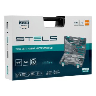Набор инструмента 1/2" 1/4" пластиковый кейс 76пр. STELS фото 23
