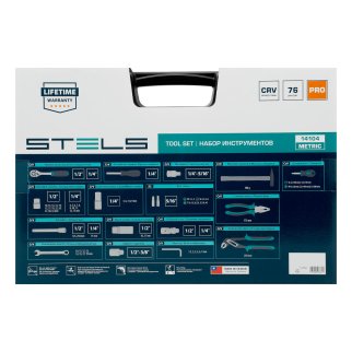 Набор инструмента 1/2" 1/4" пластиковый кейс 76пр. STELS фото 24