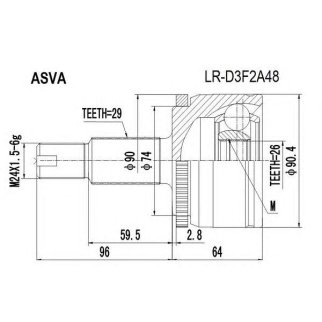 ШРУС наружный ASVA LRD3-F2A48 фото