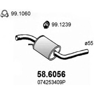 Глушитель средняя часть ASSO 58.6056 фото