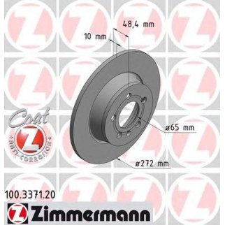 100.3371.20_диск тормозной !задн. 272x10/48-5x100 Audi A1/A3/Q2, Skoda Octavia/Superb,VW Caddy 1.2- фото