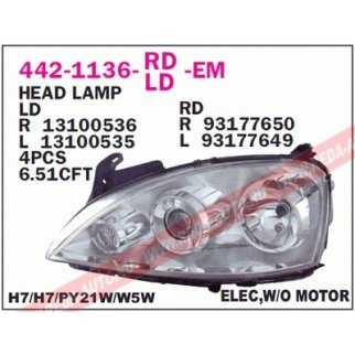 Фара левая DEPO 442-1136L-LD-EM фото