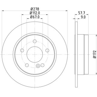 Диск торм. для а/м Mercedes C (W204) (07-) зад. d=278 (окраш.) (DF 250123) фото 3