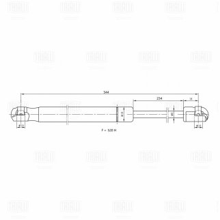 Упор газовый (амортизатор) для а/м SsangYong New Actyon (10-) (крышки багажника) (GS 1702) фото 3