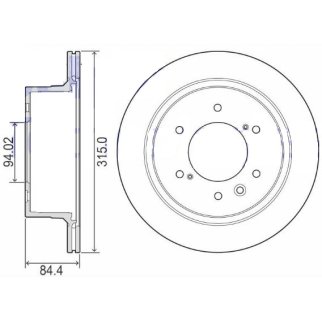 Диск торм. для а/м Mitsubishi Pajero Sport (15-) зад. d=315 (DF 084410) фото 3