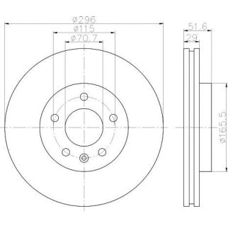 Диск тормозной передний вентилируемый MINTEX MDC2019 фото