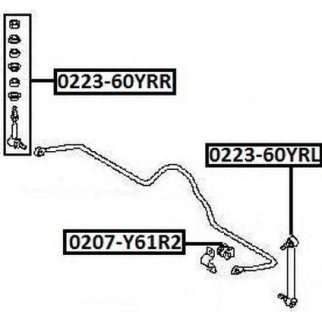 Стойка заднего стабилизатора ASVA 0223-60YRR фото