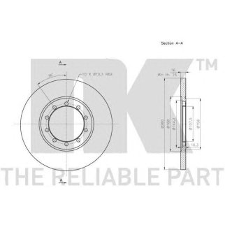 Диск тормозной задний (280x16mm) / FORD Transit 06~14 фото