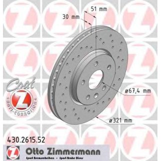 Диск тормозной Zimmermann 430.2615.52 фото