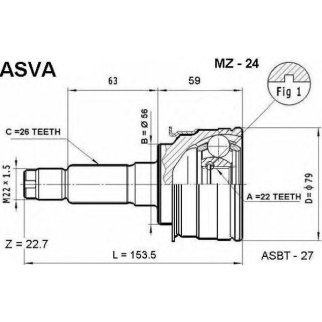 ШРУС НАРУЖНЫЙ 22x56x26 фото