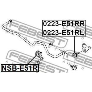 Стойка заднего стабилизатора левая FEBEST 0223-E51RL фото