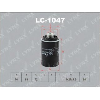 Фильтр масляный LYNXauto LC-1047 фото