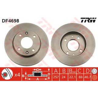 Диск тормозной TRW DF4698 фото