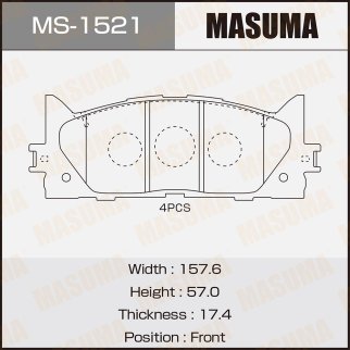 Колодки тормозные передние к-кт Masuma MS-1521 фото